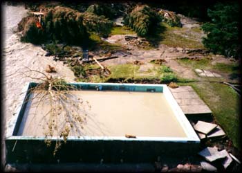 Devastated shack, Chicoutimi.  June, 1996.